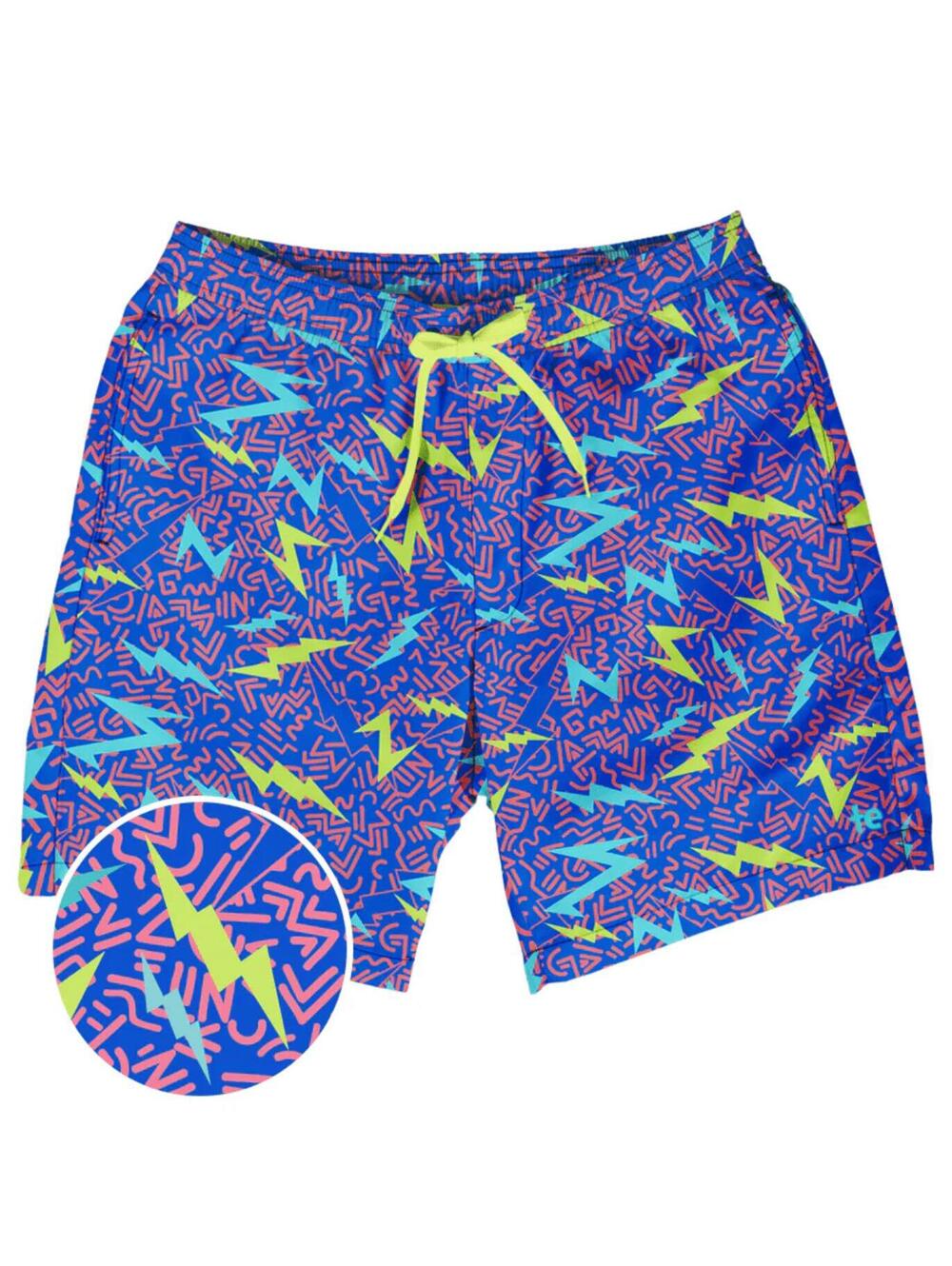 NWT Tipsy Elves Grease Lightning Stretch Swim Trunks Size Medium